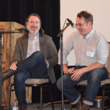 Milltown band talking on stage