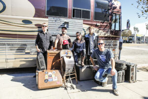 Photo of Donna the Buffalo in front of their bus
